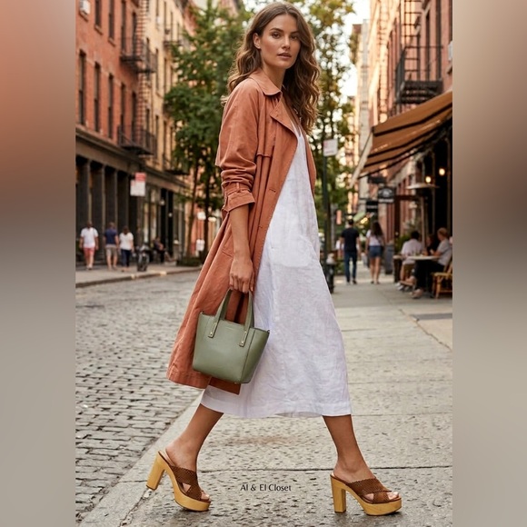 Veronica Beard Gaynor Platform Mules Women’s 9 Brown Suede Laser Cut Wooden Heel - Picture 2 of 10